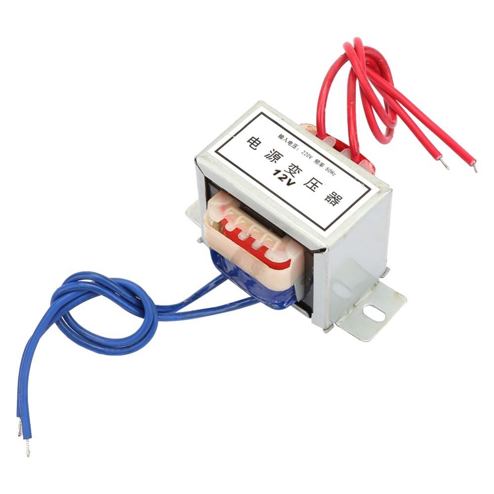 

AC 220V Single Power Transformer AC 12V Output Voltage 12W Electronic Transformer 50Hz Full Copper Wire Power Converter бежевий