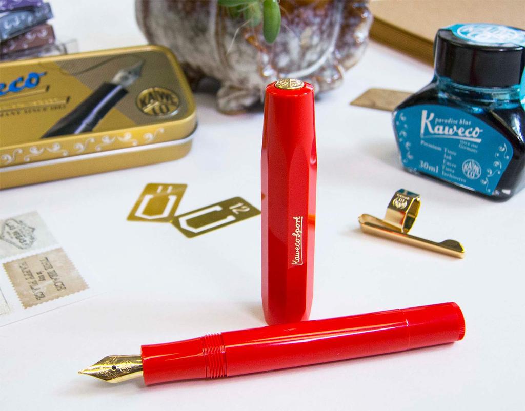 Kaweco Classic Sport Fountain Fine Officially Imported Pen, Nib, Red, 10001146,