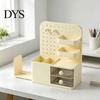 DIY Desktop Storage System Perforated Board Rack Mount Shelf for Office Multifunctional Bookend Organizer Supplies Stationery Book, Multi-Functional