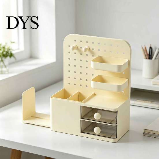 DIY Desktop Storage System Perforated Board Rack Mount Shelf for Office Multifunctional Bookend Organizer Supplies Stationery Book, Multi-Functional