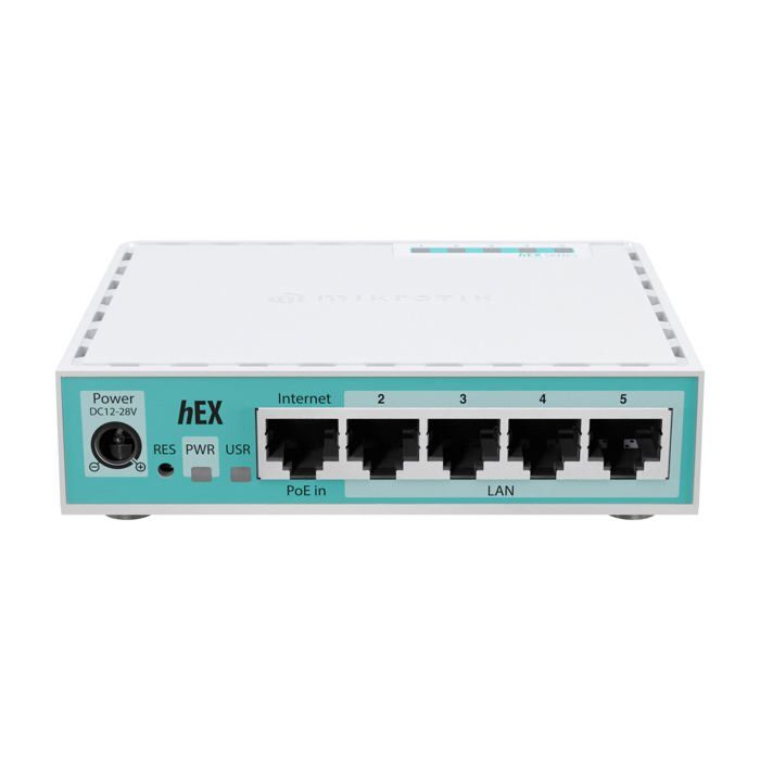 Router - MikroTik - hEX - 5 Gigabit Ports - 512 MB RAM - Throughput 1 Gbps