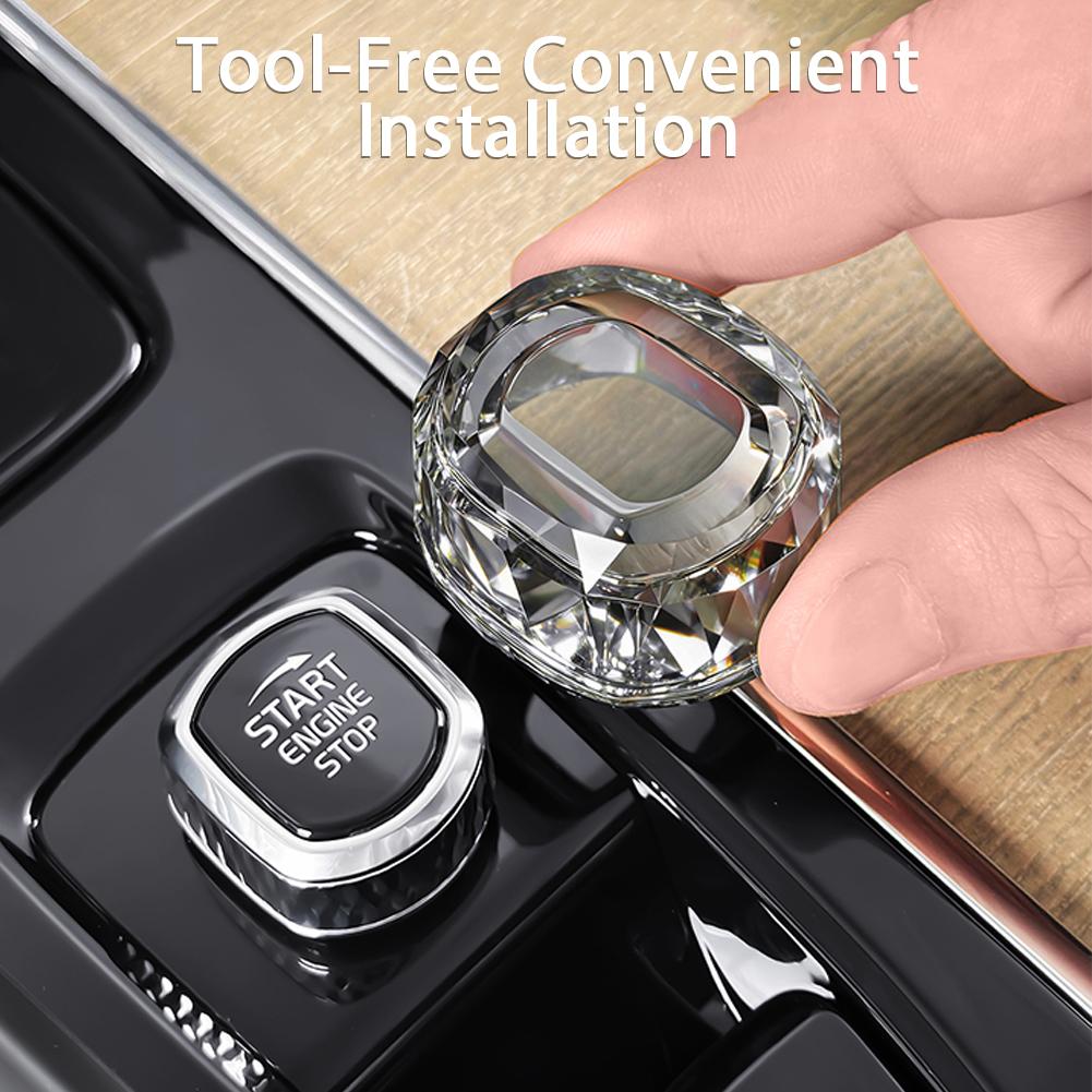 One-button Start Crystal Knob Cover For Volvo XC60/S90/XC90/S60/V60/V90 Car Interior Starter Button Cover Auto Accessories