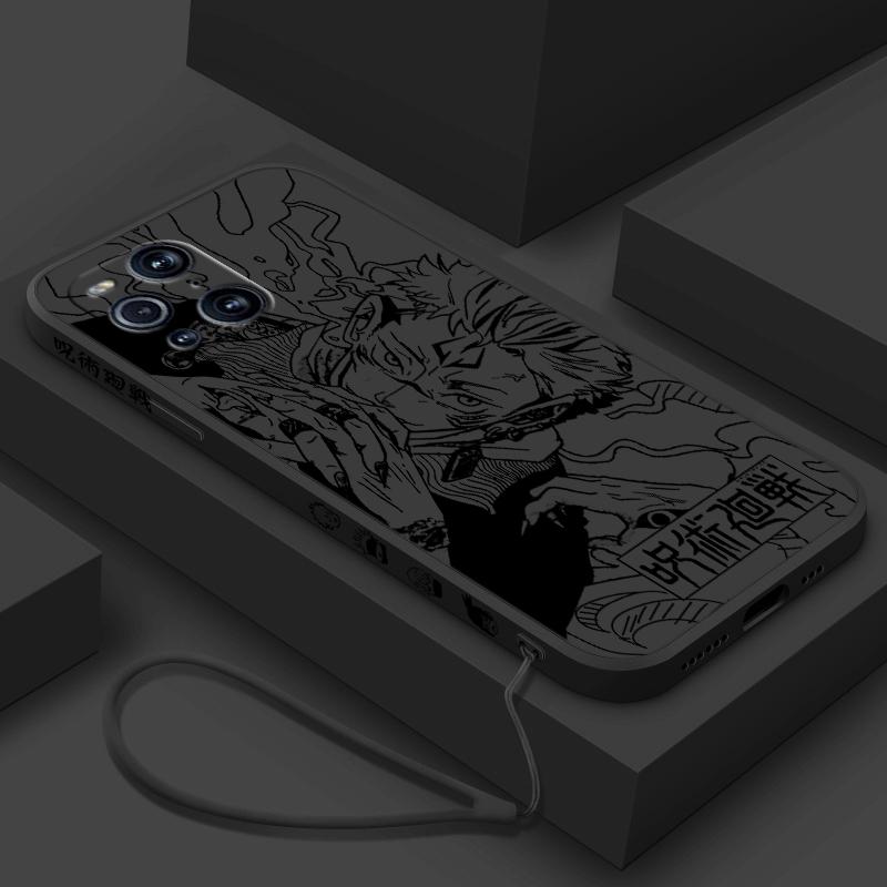 

Анимация Jujutsu Kaisen Cute для OPPO Find X6 X5 X3 X2 Pro Lite Neo Liquid Left Rope Silicone TPU Fundas Cover Phone Case