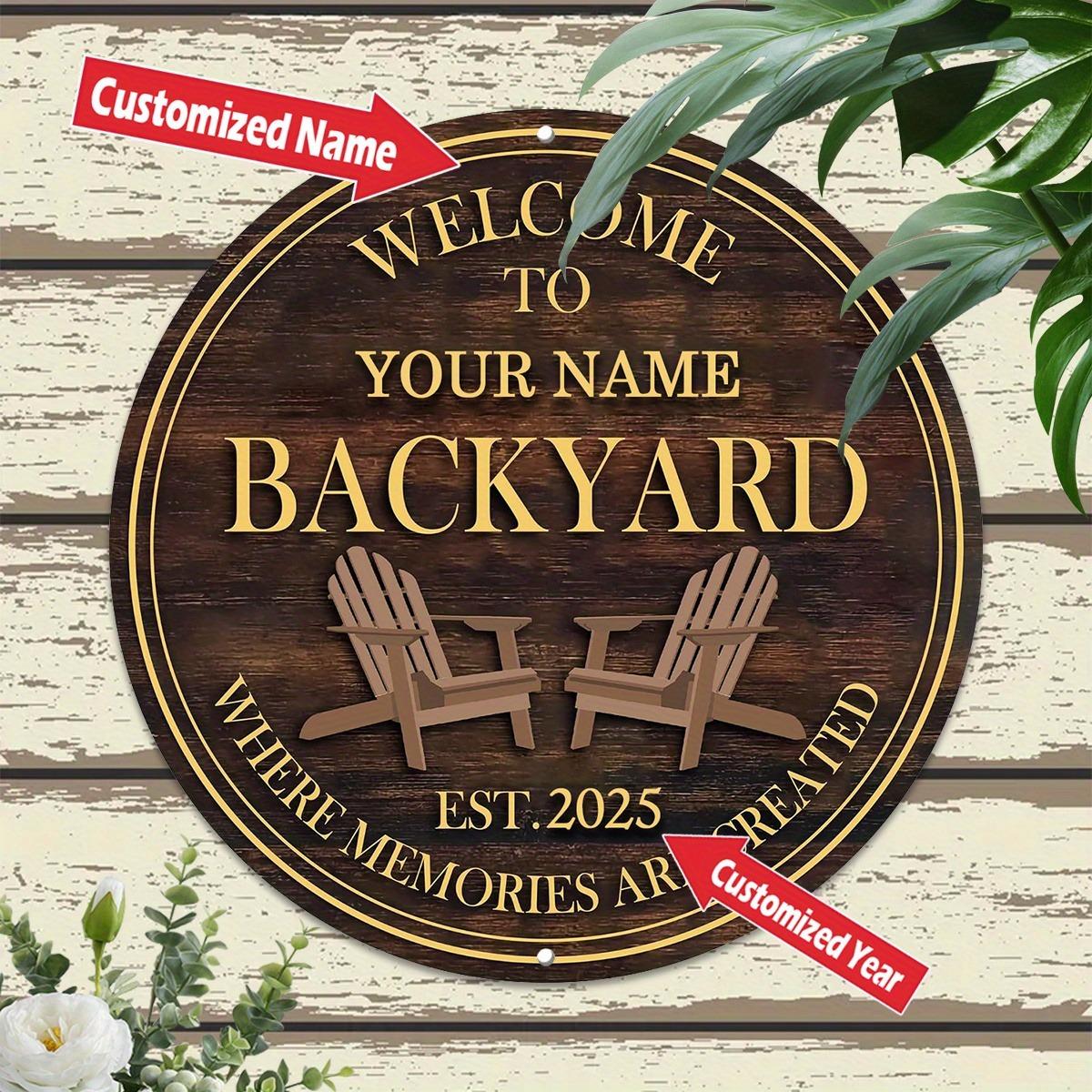 Customizable 8x8 Inch Aluminum Sign for Backyard Fire Pit Decor белый