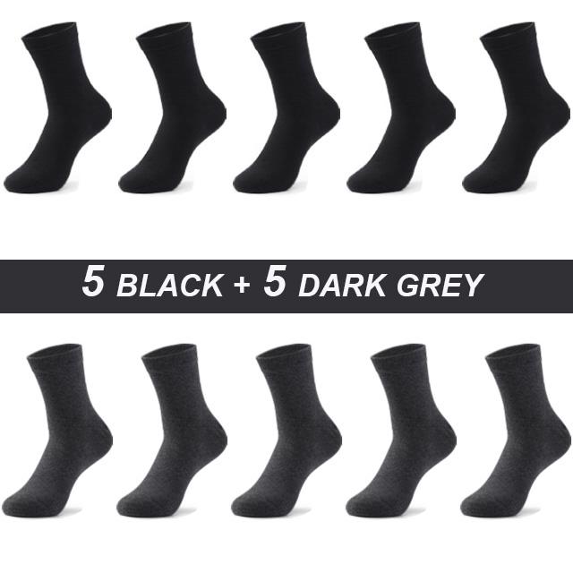 10 Pairs Plus Size Men's Socks Cotton High Quality Black White Business Soft Breathable Winter Male Long Socks New Style