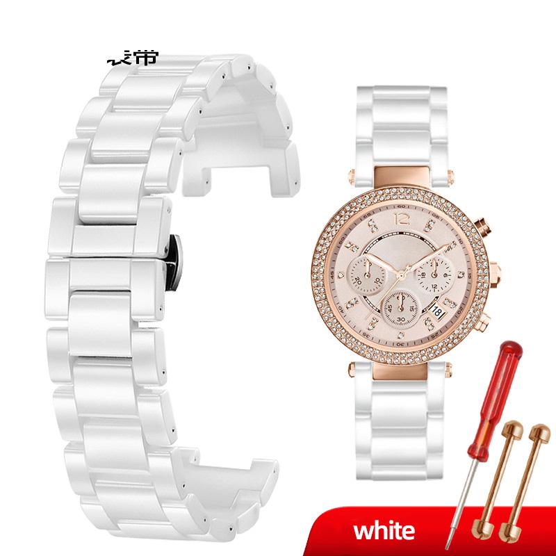 

Классический керамический ремешок для часов Notch 16-10 мм 20-11 мм 20-12 мм для наручных часов MK GC для женщин и мужчин с застежкой-бабочкой 16-9mm