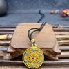 Vietnamesischer Sandgold Buddha Anhänger: Vergoldetes Maitreya Flammen Design