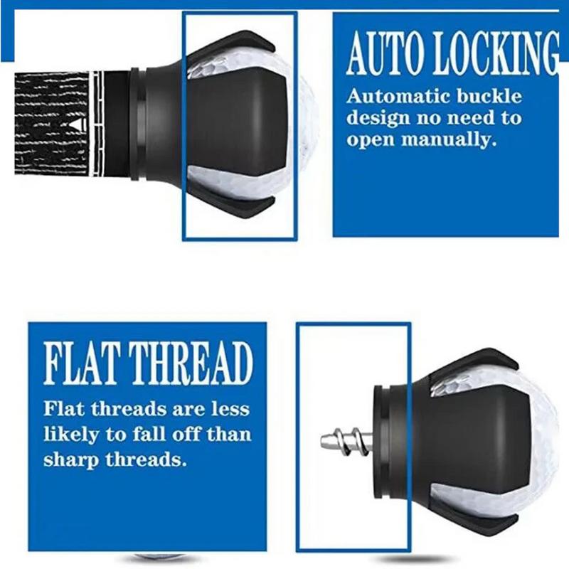 Golf Ball Pick Up Clip Tool Retriever Durable Back And Knee Saver Claw Grabber Screw-On Putter Tool Kit Golfer Grip Accessories