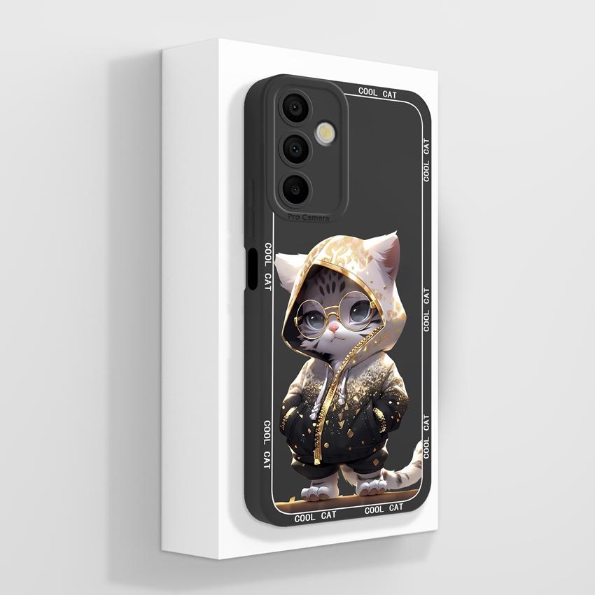 For Samsung Galaxy A15 A16 A14 M15 M16 F13 F15 Cover Case Cute Cartoon Astronaut Pattern Liquid Silicone Anti Drop Protective Shell For Samsung Casing
