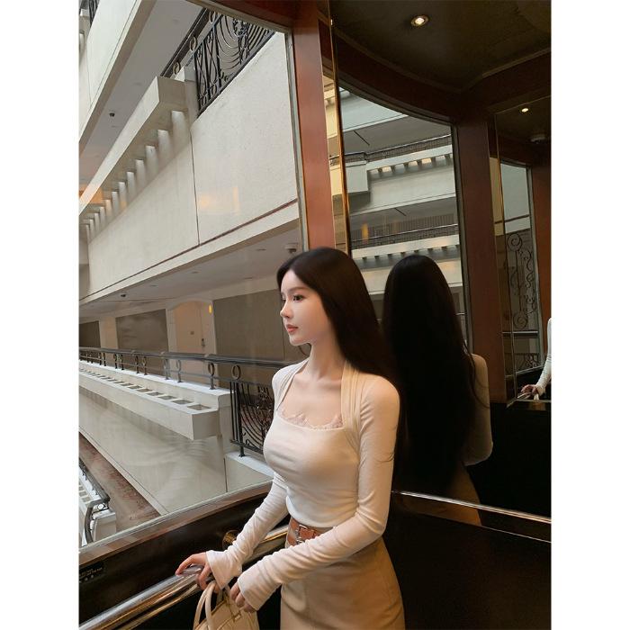 Топ из вискозного трикотажа с отделкой из фактурного кружева Large белый