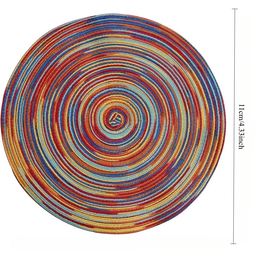 Round Coasters, Woven High Temperature Resistant Non-slip Table Coasters, Suitable for Barbecue, Christmas Party and Daily Use