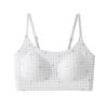 Women Seamless French Floral Gathered Wireless Fixed Cup Back Support Bra