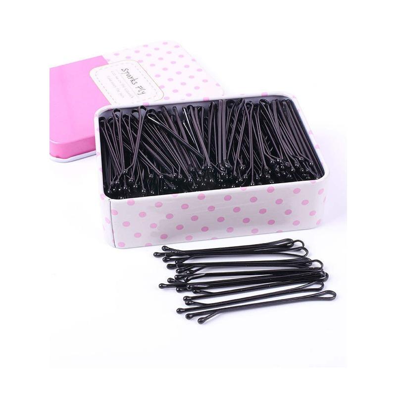 Szwatch Women's Black 100Pcs Bobby Pins, Hair Pins With Cute Box, Metal Bobby Pins Hair Clip, For All Hair Types Girls Hair Accessories Hair Products Cm