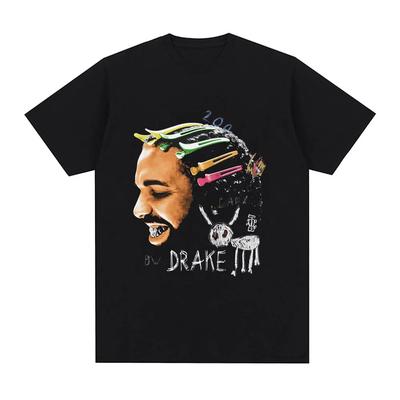 Drake dla Wszystkich Psów Męski T-shirt z Nadrukiem Raper Moda Hip Hop T-shirt 100% Bawełna Oversize Casualowy T-shirt Streetwear