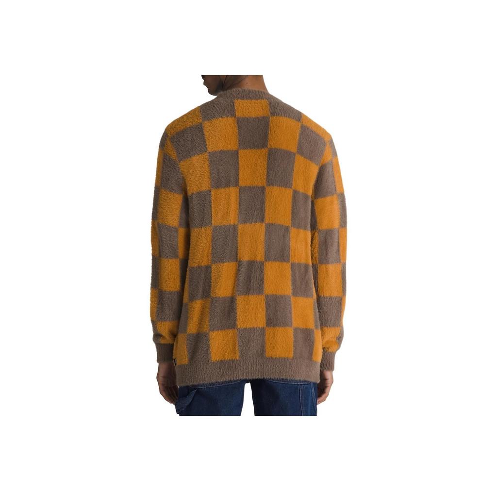 Vans Canfield Checkerboard V-Neck Loose Fit Comfortable Long Sleeve Shirt Unisex Shirts Brown VN000HE0DAM