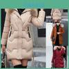Women Slim Colorful Fur Collar Hooded Coat Jacket Parka Outwear For Ultimate Winter Warmth