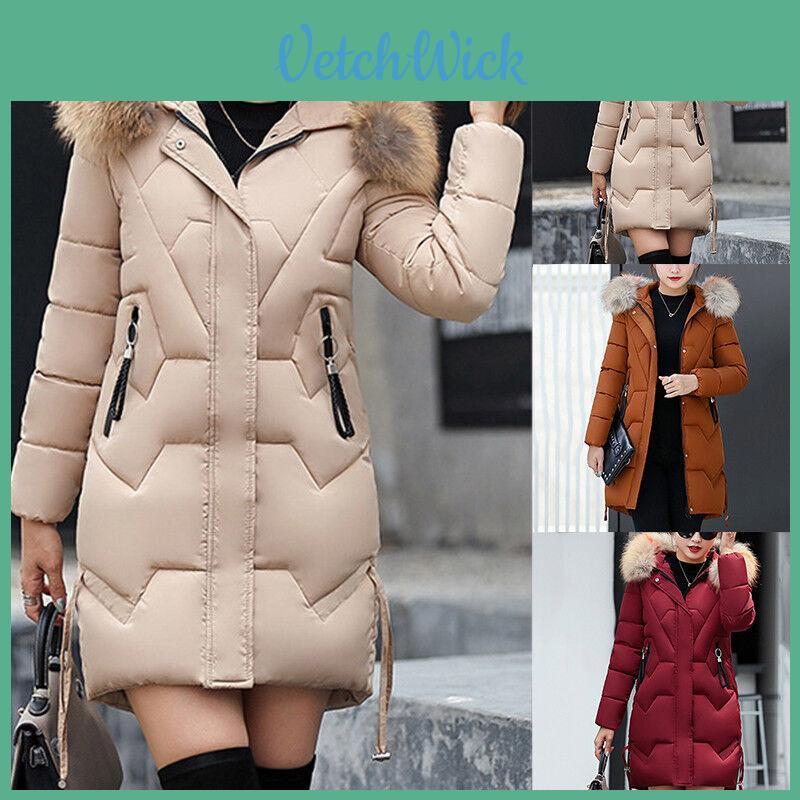 Women Slim Colorful Fur Collar Hooded Coat Jacket Parka Outwear For Ultimate Winter Warmth
