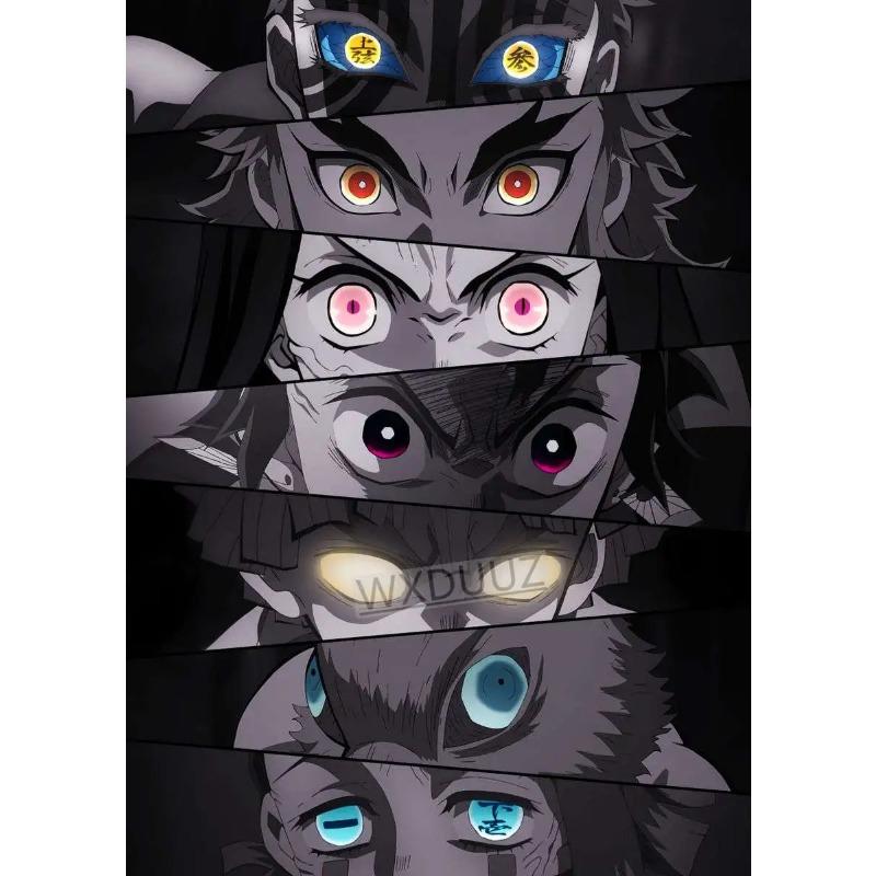 Vintage Japanese Anime Figure Demon Slayer Abstract Aesthetic Living Room Home Wall Decor Pictur Posters Canvas Painting Gift