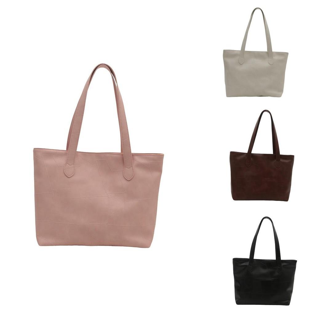 Elegant And Spacious Pu Tote Bag For Women Modern Urban Minimalist Style Perfect For Daily Use