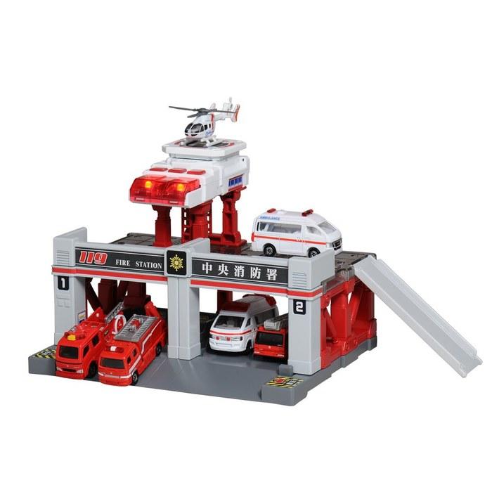 Tomica Town Build City Sound & Light Fire Station Red (One Size)