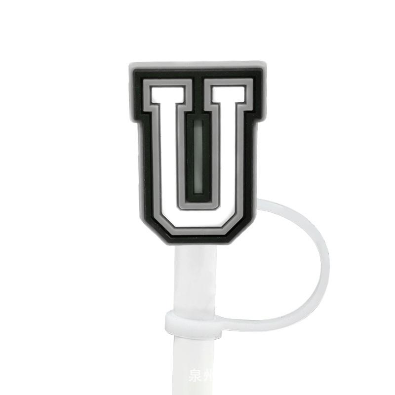 1Pcs Letter Silicone Straw Covers Cap Compatible With Stanley 30&40Oz Cup10Mm Straw Toppers Reusable Dust-Proof Straw Caps