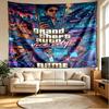 Custom Name Personalized Grand Theft Auto Print Tapestry, Wall Art Decor, Bedroom, Dorm, Apartment, LivingRoom, Party Backdrop, Gift for Birthday