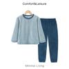 Unisex Fleece-Lined Children's Flannel Pajama Set for Autumn and Winter