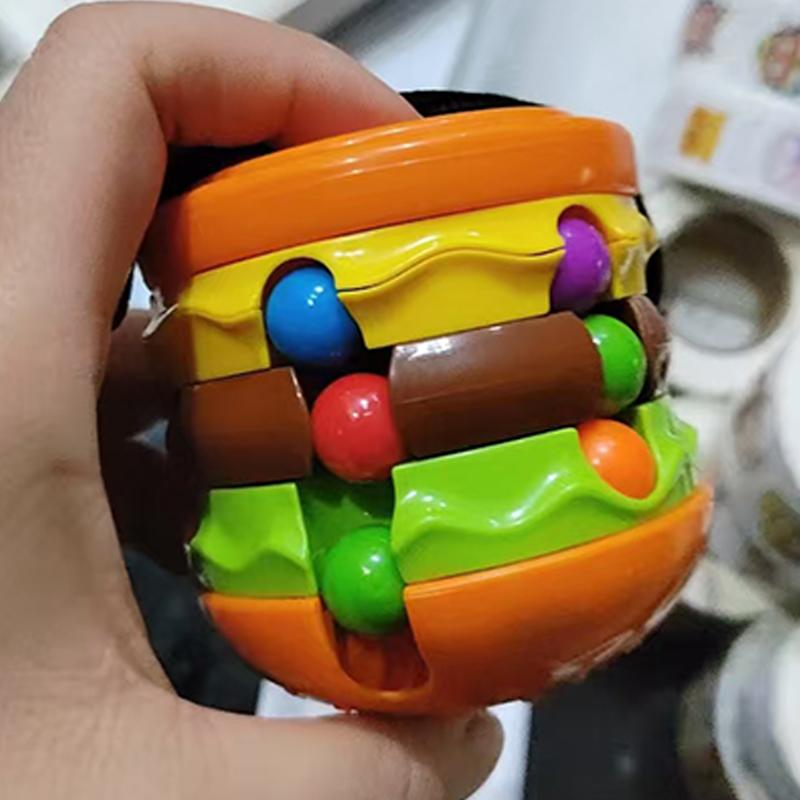 Hamburger French fries Magic Rotating Beans Puzzle Mind Challenge Games IQ Brain Teaser Stress Relieving Toys Unique Gifts