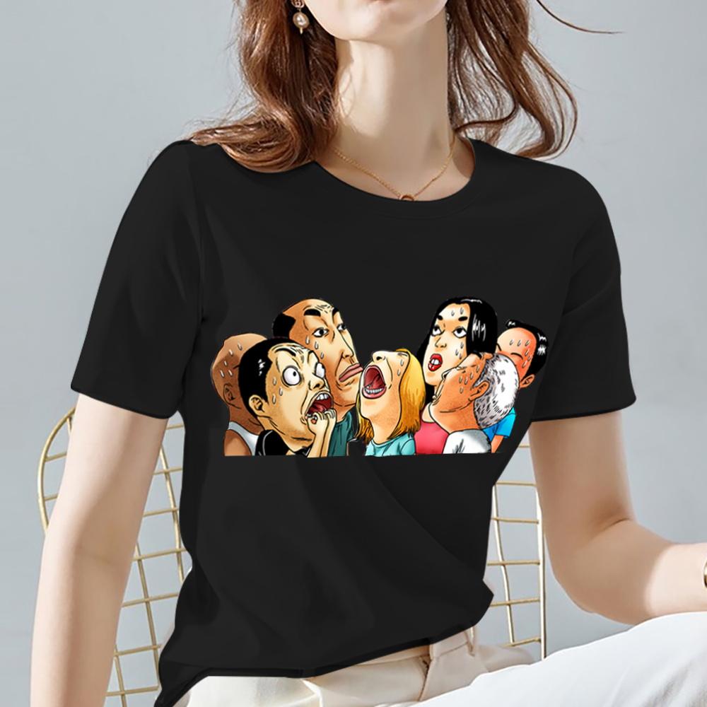 Women's T-shirt Hayao Miyazaki Totoro Pattern Tee Classic Black All-match Animal Printed Series Short Sleeve Tops Ladies Clothes