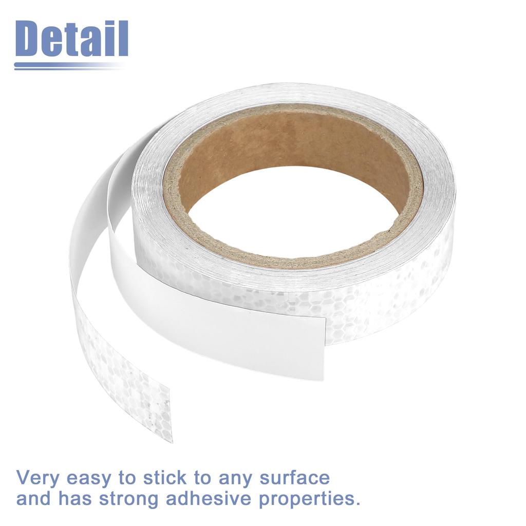ACROPIX Universal 2.5cm x 10m White Car Reflective Sticker Reflective Tape Safety Warning Reflective Protector - 1 Pack