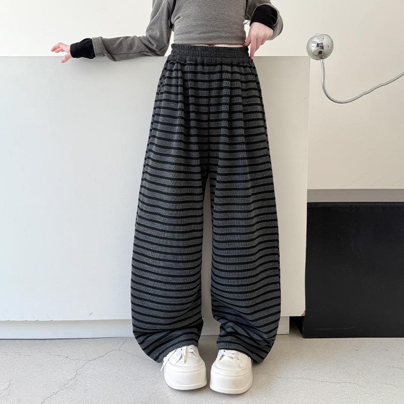 

2026 New Style Girls Wide-Leg Pants - Popular Spring Sportswear for Junior High School Big Kids 150 cm