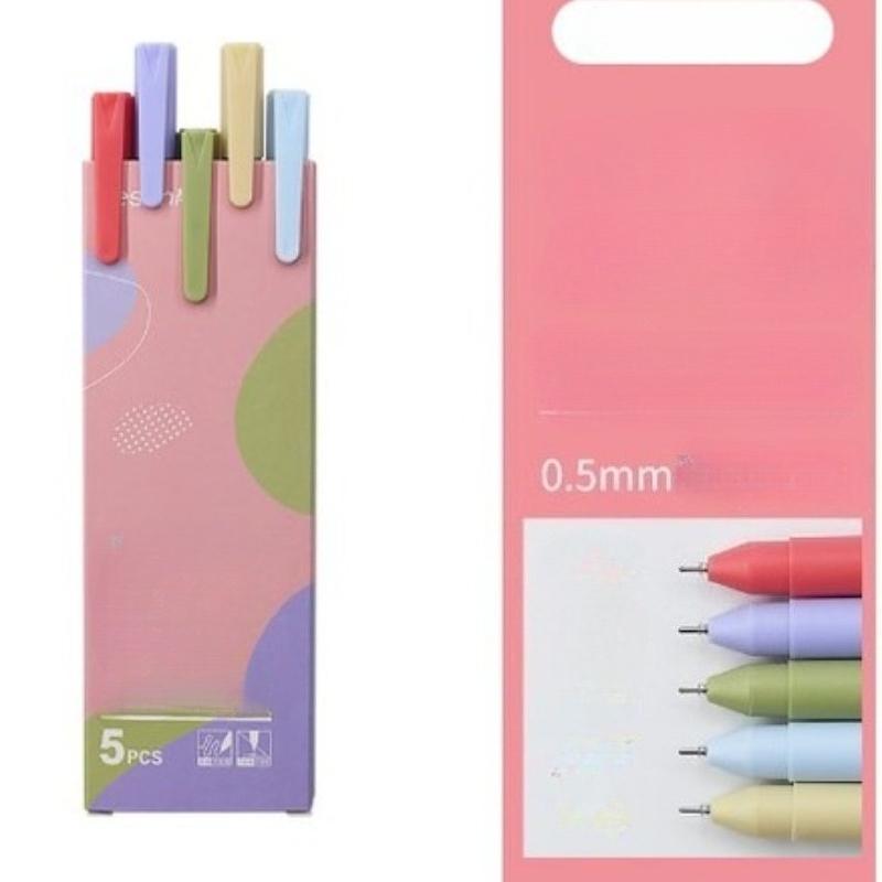 5 pièces/ensemble Ins simplicité Gel stylo coréen couleur unie 0.5MM noir mignon stylos belle papeterie stylos école étudiant/fournitures de bureau