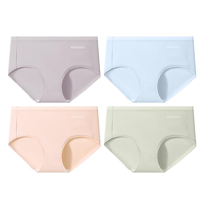 Hengyuanxiang Women's 4-Pack 7A Antibacterial Pure Cotton Briefs