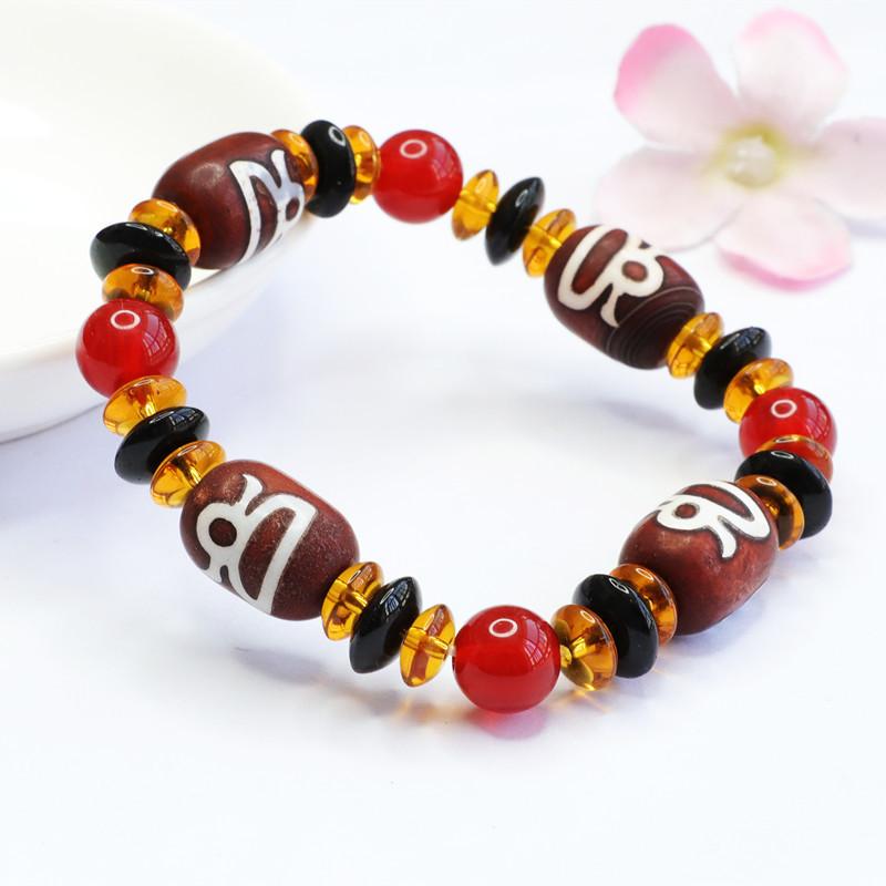 2026 God of Wealth Tibet Beads as Right Rain Red Agate Bracelet Chalcedony Factory Live Delivery S2040405
