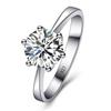 Fedi Nuziali Raffinate per Uomo Donna Regalo Argento S925 Colore Cristallo Austriaco Anello per Proposta di Fidanzamento Gioielli Bague Femme