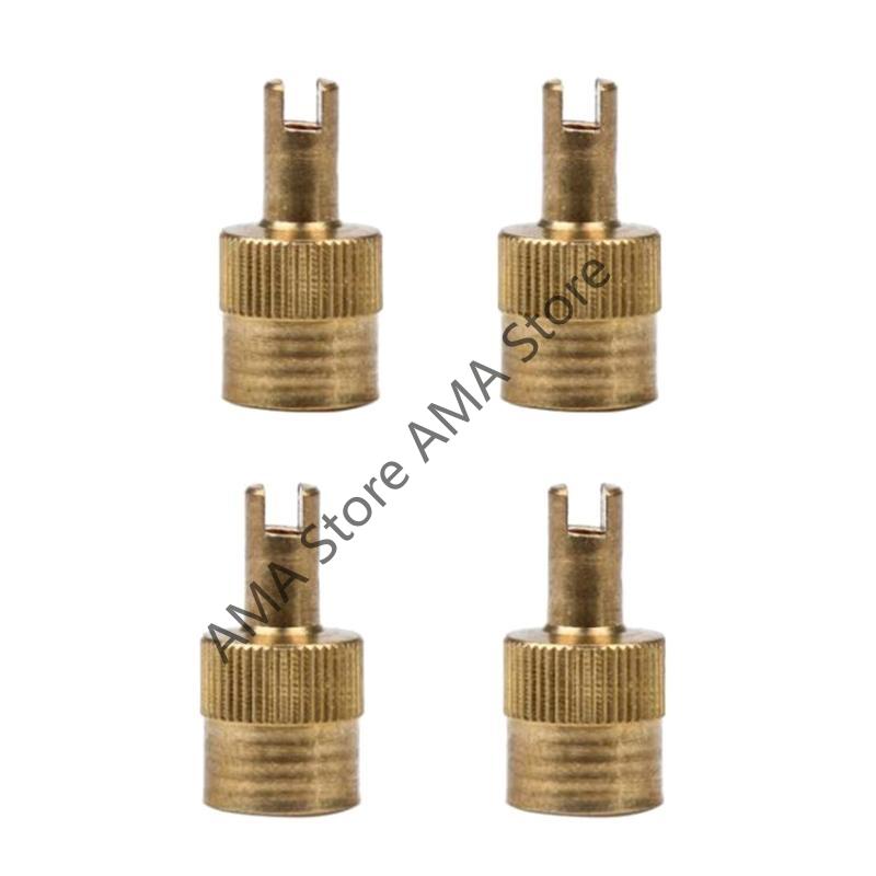 4Pcs Metal Slotted Slot Valve Cap with Valve Core Remover Wheel Caps for Car Motorcycle Bikes Nipple Caps Cover
