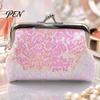 Metal Hinge Coin Case Women Purse, with And Kiss-lock Design, Lightweight Portable Purse Mini Wallet, Sequined Glitter Vintage Pouch for Coins