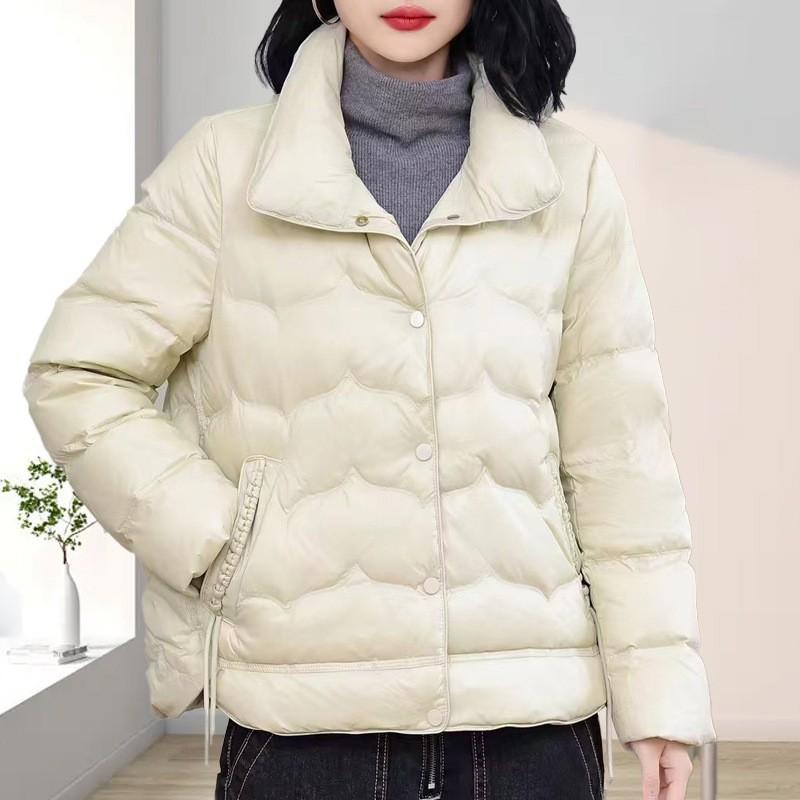 Womens Short Down Jacket Winter Warm Loose Fit Duck Coat Daily Commute