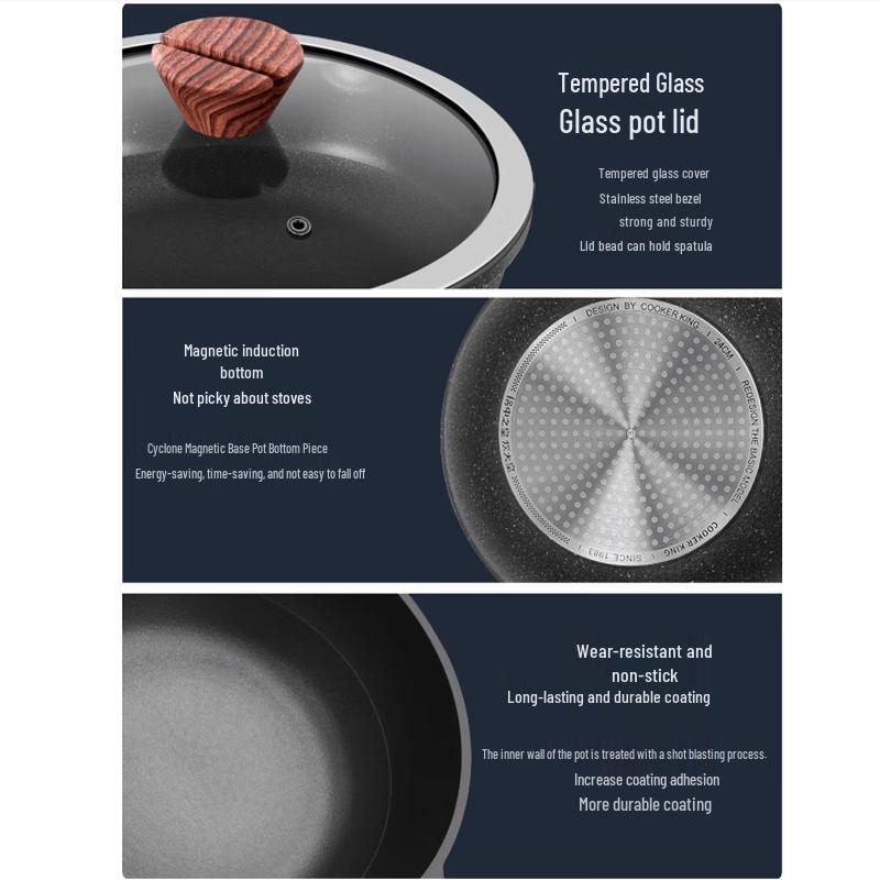COOKER KING 28cm Non-stick Deep Frying Pan with Lid