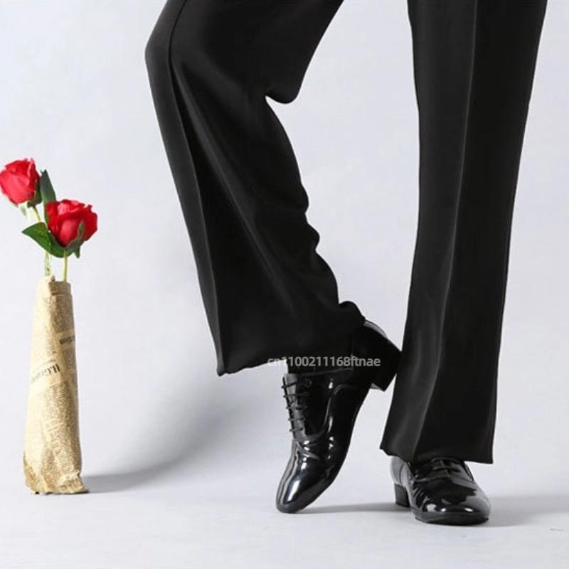 Latin Dance Men's Shoes with a Soft Sole and a Mid Heel for Practicing Dance Skills, Group Social Dance, Modern Dance Shoes