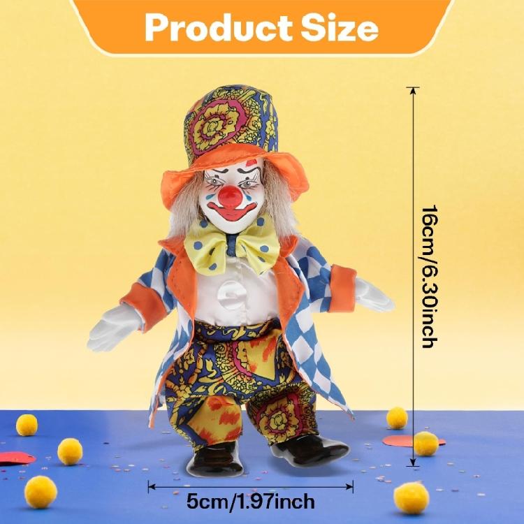 Designed Face Ceramic Entertainer Figurine Flexible Part Bright Costume Seasonal Ornament Christmas Celebration Decoration 16cm Height