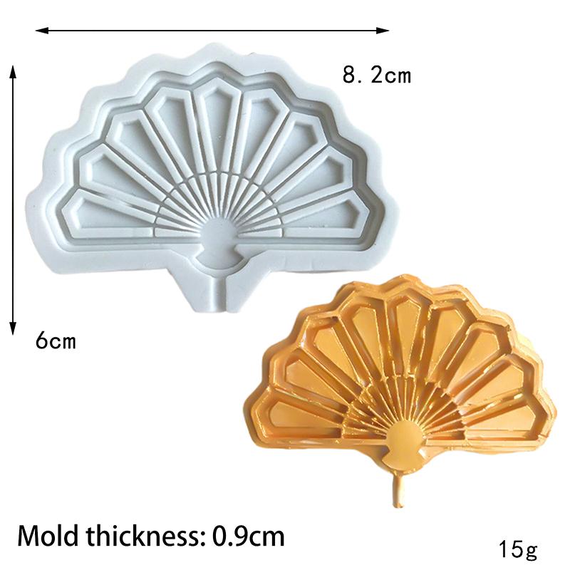 1Pc Chocolate Moulds Tools Baby Shower Party Chinese Fan Shaped 3D Silicone Fondant Mold For Cake Decorating Cake Sugar Craft
