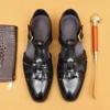 Retro Roman Sandals Men'S First-Layer Cowhide Business Casual Shoes Wear Cool Leather Shoes