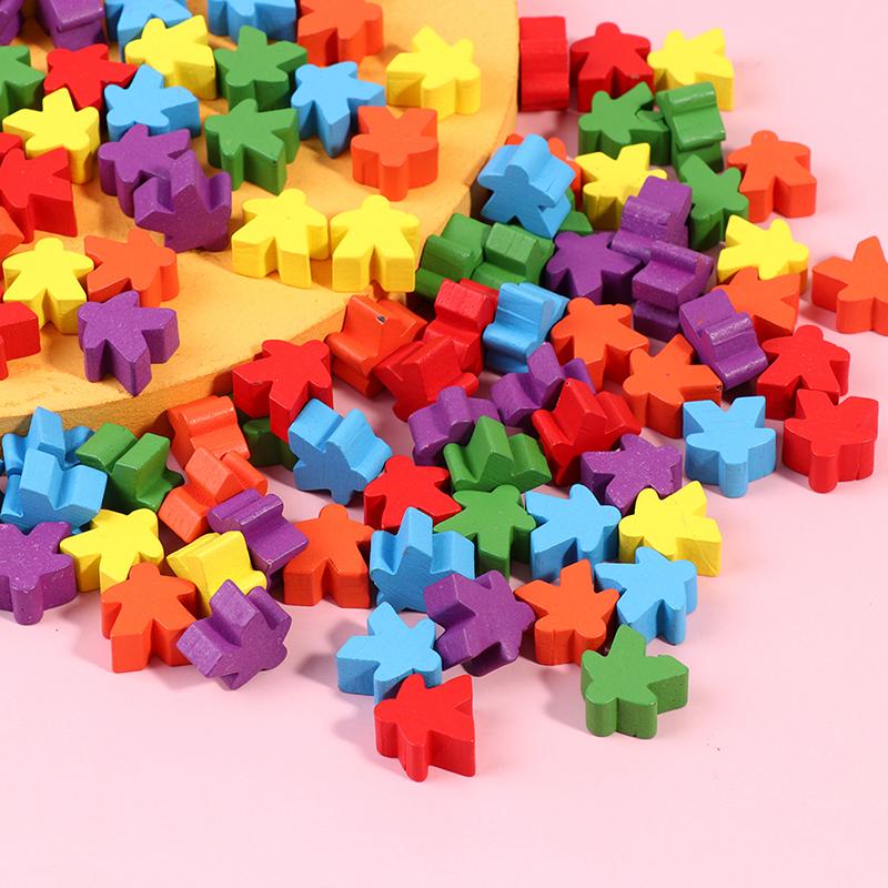 100 Dřevěných Meeples 16 mm Extra Stolní Hra Bits Pěšci Šachové Figurky Hromadná výměna
