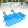 Poolside Storage Basket with Cup Holders Swimming Pool Toys Beverages Versatile     Ground Accessories