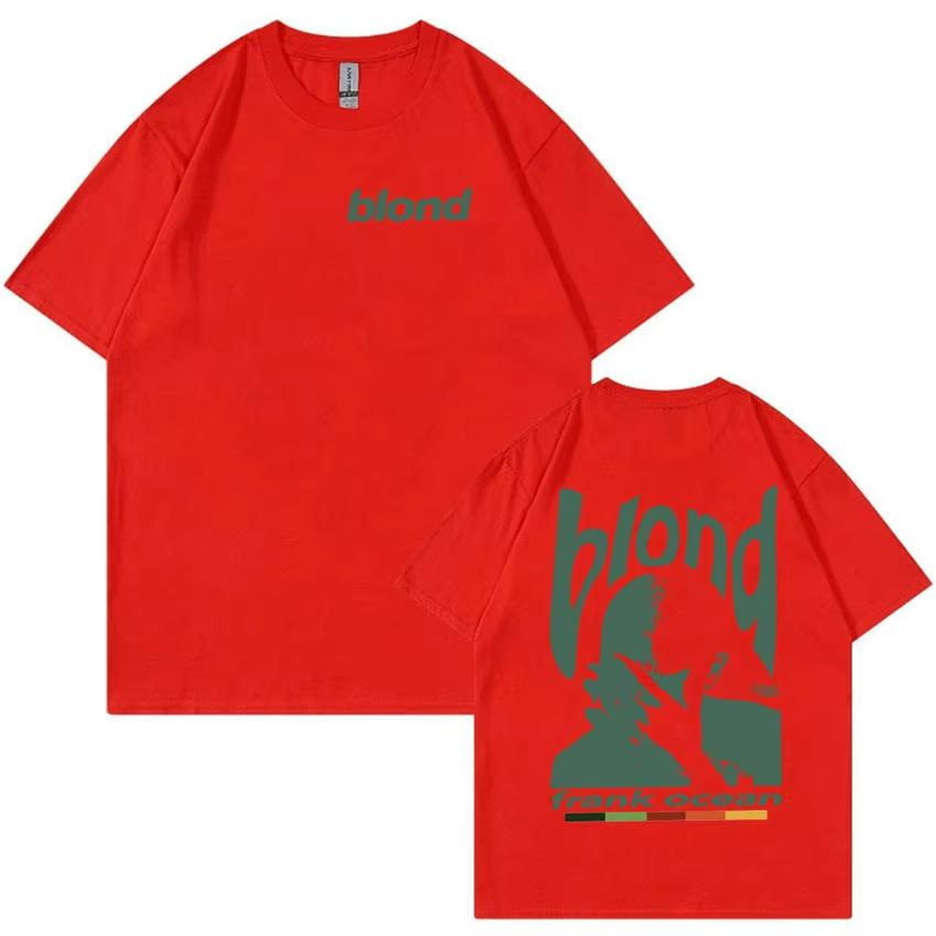 Rapper Frank Vintage Print Tshirt Summer Hip Hop Ocean Album Costume Tshirt Y2k Unisex Blonde Fashion Oversized Cotton Tshirt S