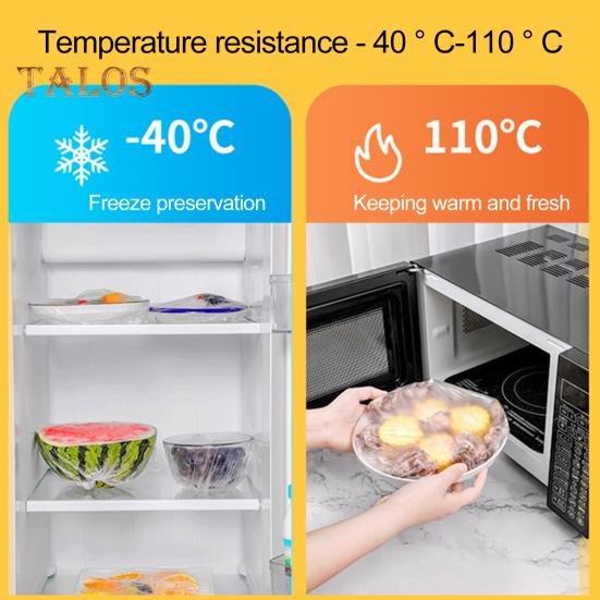 100 Stück Kunststofffolie für Lebensmittel, praktische elastische Kunststofffolie für Schüsseln, Tassen, Teller, Küche, Kühlschrank