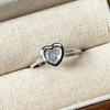 Sam Panda 925 Silver Unique Ring For Women Jewelry Finger Adjustable Vintage Black Heart Ring For Party Birthday Gift