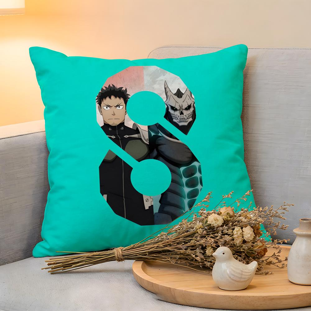 Cushion Cover  Linen  SkinFriendly Soft Decorative Case for Sofa Home Decor Cool Anime KKaiju No 8 Pillow cover