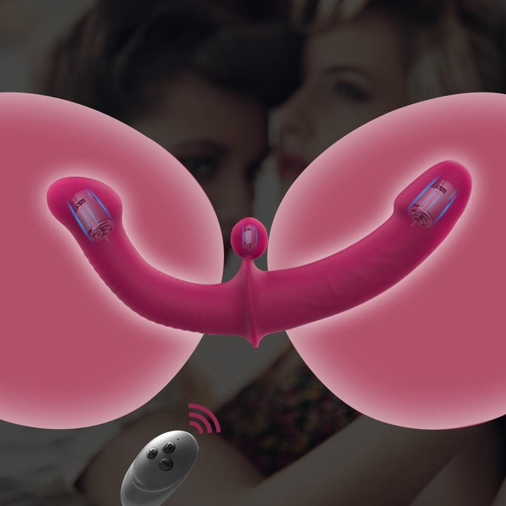 Erotic Sextoys Strapless Strapon Dildo Vibrator Lesbian Strap-on Penis Pegging Double Ended Dildo Adults Sex Toys for Women Vibration
